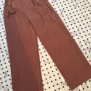 a new day Rust Check High-Waist Wide-Leg Trousers